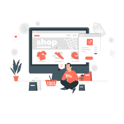 E-commerce solutions slider showcasing online shopping and digital sales services