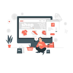 E-commerce solutions slider showcasing online shopping and digital sales services