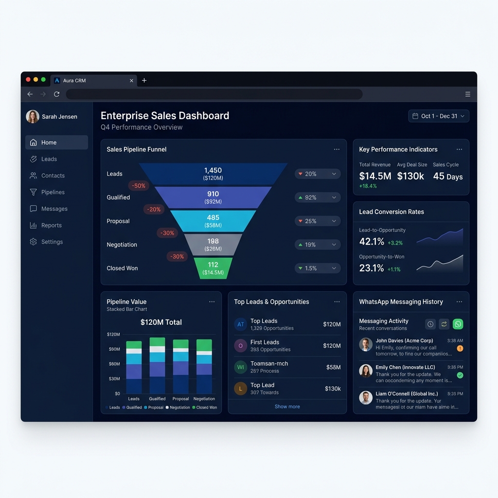 Censo CRM UI Dashboard