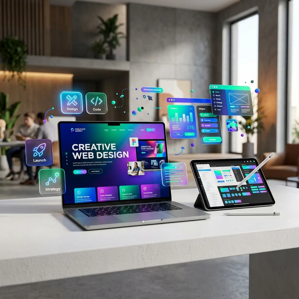 Custom web development services by expert Indian developers creating responsive business websites